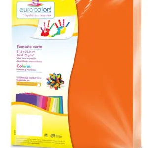 Papel Cortado Eurocolors Carta Naranja Zanahoria C/100