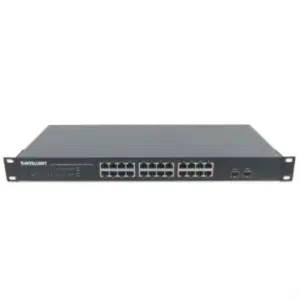 Switch Intellinet 24 Puertos Gigabit Ethernet con 2 Puertos SFP Montaje en Rack 19"