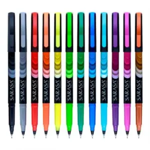 Marcador Zebra Sarasa Porous Punto Fino 0.8mm Colores Surtidos Estuche C/12 Pzas