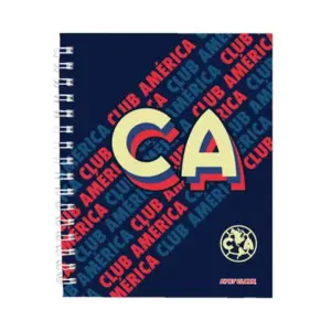Libreta Dietrix First Class pasta dura doble arillo 80 hojas raya Club America modelo CA azul