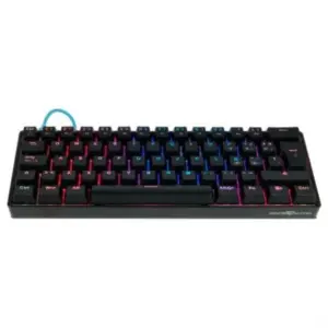Teclado Mecánico Game Factor KBG560 RGB Teclas Extras Blue Intercambiables Blue Switch USB Color Negro