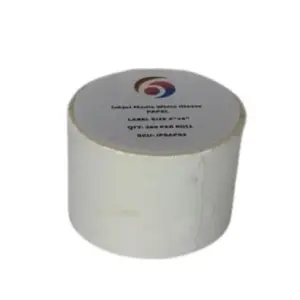 Papel Six Graphics Blanco Brillante Adhesivo Acrilico Respaldo 4x4" Core 1 380 Etiquetas por Rollo