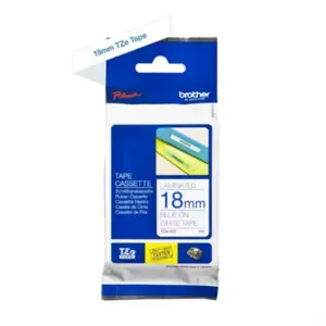 Cinta Brother TZ-243 Laminada Azul Sobre Blanco 18mmx8m PT300/310B/330/530