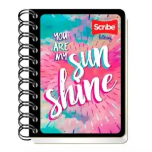 Cuaderno Scribe Pocket Doble Espiral Pasta Semi Rigida Raya 80H