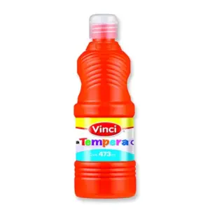 Pintura tempera vinci 473 ml rojo naranja