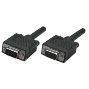 Cable Manhattan Extensión para Monitor SVGA HD15 M-H 1.8m Color Negro