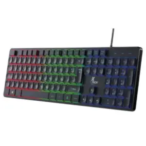 Combo teclado mouse y mousepad gaming RGB XTech Hasha XTK-535S - Tamaño full size - Conexion USB - Español - Color Negro