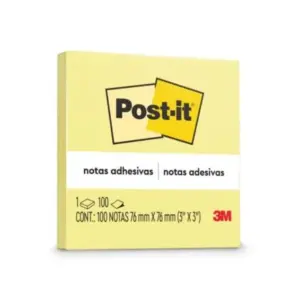 Notas 3M Post-It 654 3X3 Amarillo 100Hjs C/12