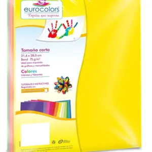 Papel Cortado Eurocolors Carta ArcoiriS Neon C/100