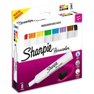 Marcador Acuacolor Sharpie Base Agua Estuche C/8 Pzas
