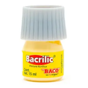 PINTURA BACO ACRÍLICA AMARILLO PASTEL 15ML C/10