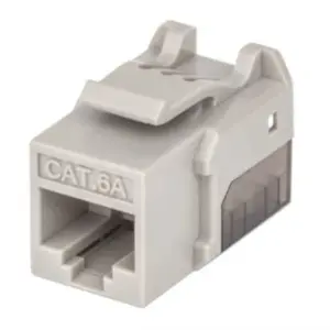 Jack Intellinet Keystone Cat6a de Impacto UTP Color Gris