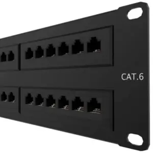 Panel de Conexión Red Nexxt Solutions para Rack Cat6 48 Puertos Pre-configurado Sin Blindaje Tipo 110 Esmalte Negro