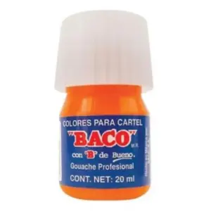 Pintura Baco para Cartel 20ml Color Naranja C/10 Pzas