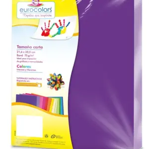 Papel Cortado Eurocolors Carta Morado C/100
