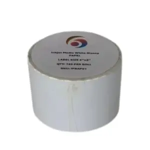 Papel Six Graphics Blanco Brillante Adhesivo Acrilico Respaldo 4x2" Core 1 740 Etiquetas por Rollo