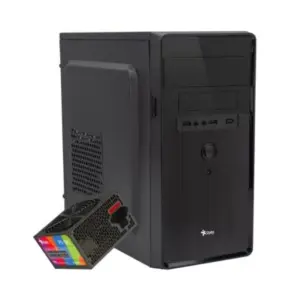 Gabinete Stylos Mini-Tower Micro-ATX/Mini-ITX USB 3.0 con Fuente de 500W sin Ventiladores Instalados Negro/Rojo