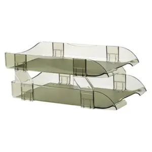 Charola Sablón 2426HU Acrílico Humo Dos Niveles Tamaño Legal