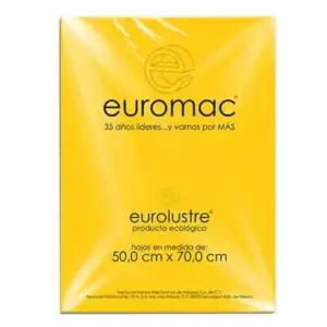Papel Lustre Euromac 50x70" Amarillo Oro 25 Hojas