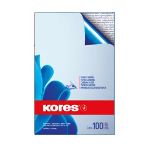 Papel Carbon Kores Kopynet Oficio Azul P/Lapiz C/100 Hojas