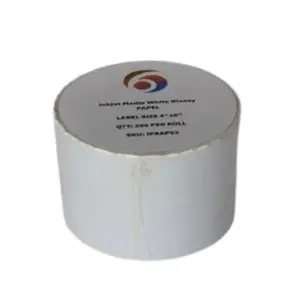 Papel Six Graphics Blanco Brillante Adhesivo Acrilico Respaldo 4x6" Core 1 250 Etiquetas por Rollo