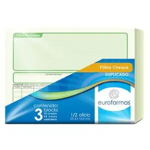 POLIZA CHEQUE EUROFORMA DUPLICA 1/2 OFICIO 25 JGS C/3B