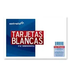 TARJETA ESTRELLA HEMEROGRAFICA 100 HJS 4X6 BLANCA