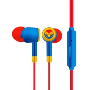 Audifonos XTech Cableados 3.5mm Capitan Marvel XTE-M100CM - Factor de forma Intraaural - Color Rojo y azul