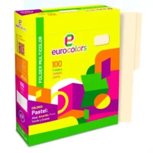 Folder Mapasa Carta Multicolor Color Crema Pqte 100F