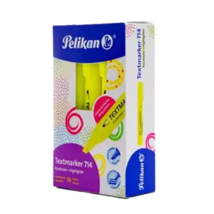 Marcador Resaltador Pelikan Textmarker 714 Color Amarillo C/10 Pzas