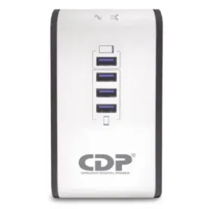 Regulador de voltaje CDP R2CU-AVR1008 1000VA/500W indicadores LED de funcionamiento 8  NEMA 5-15R y 4 puertos USB