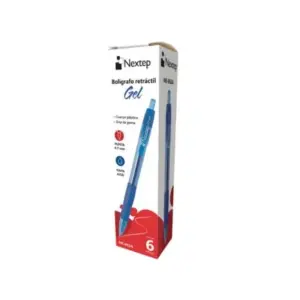 Boligrafo Nextep Gel Retractil Mediano 0.7mm Azul c/6