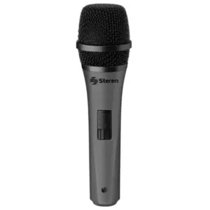 Micrófono Alámbrico Steren Alta Fidelidad Unidireccional Cable 6.33mm de 5m Uso Múltiple