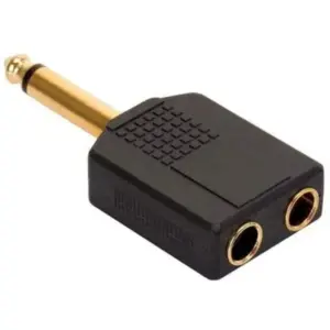 Adaptador Steren y 2 Jacks 6.3mm a Plug 6.3mm Dora
