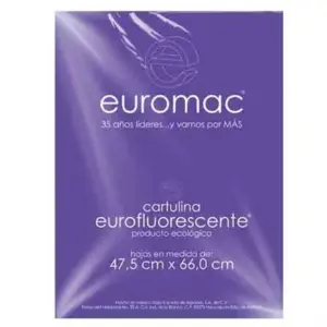 CARTULINA EUROMAC FLUORESCENTE MORADO 47.5X66 C/10