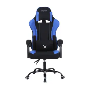 Silla Gamer Xzeal XZ20 Tela Foam Reclinable 140° Base de Metal Piston Clase 3 115Kgs Brazos Fijos Negro-Azul