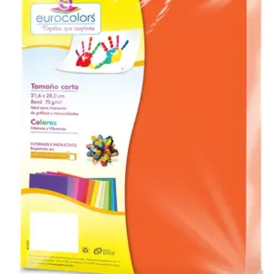 Papel Cortado Eurocolors Carta Naranja Neon C/100