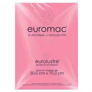Papel Lustre Euromac 50x70" Rosa Pastel 25 Hojas