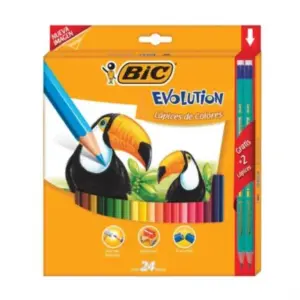 Colores BIC Evolution Mina 3mm Estuche C/24 Pzas