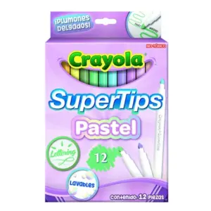 Plumones Crayola SuperTips Pastel con 12 piezas