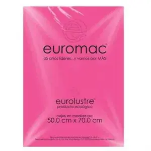 Papel Lustre Euromac 50x70" Rosa Mexicano 24 Hojas