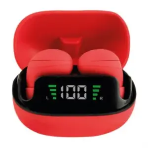 Audífonos Inalámbricos Perfect Choice TWS Mini Tiny Beats con Indicador de Carga Color Rojo
