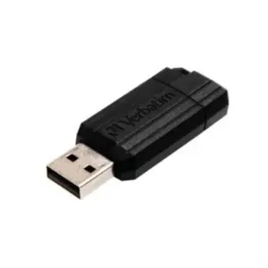 Memoria USB Verbatim PinStripe de 128 GB Color Negro
