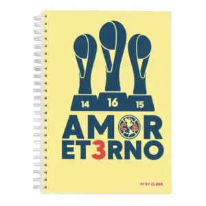Cuaderno profesional Dietrix First Class pasta dura doble arillo 80 hojas raya Club America modelo amor eterno