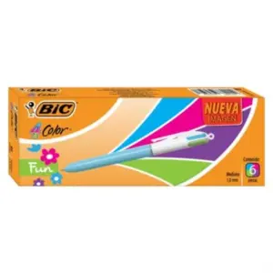 Bolígrafo BIC 4 Color Fun Punto Mediano 1.0mm C/6 Pzas