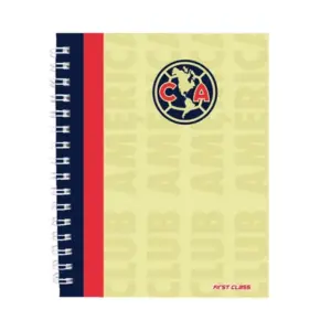 Libreta Dietrix First Class pasta dura doble arillo 80 hojas raya Club América modelo Club America amarillo