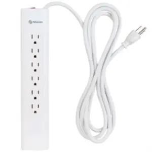 Multicontacto Steren de 6 salidas verticales y cable extra largo color Negro