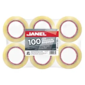 Cinta Janel 155 Empaque Transparente 48mmx150m Paquete C/6 Pzas