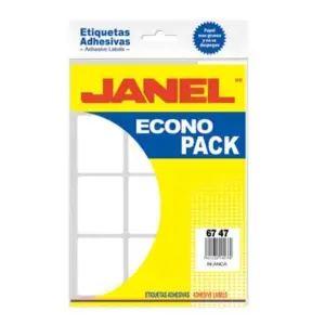ETIQUETA JANEL ESCOLAR BLANCA 67X47 ECONOPACK