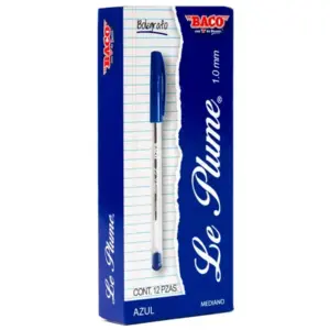 BOLIGRAFO BACO LE PLUME 1.0MM AZUL CAJA C/12